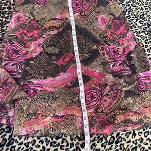 Pink and Brown Paisley Skirt